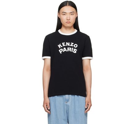Kenzo Kenzo Black Kenzo Paris Cotton 'KENZO Paris Emblem' Slim T-shirt
