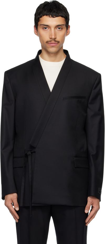 Kenzo Kenzo Black Kenzo Paris Double Breasted Tailored Kimono Blazer