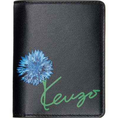 Kenzo Kenzo Black Kenzo Paris 'KENZO Tulip' Bifold Wallet