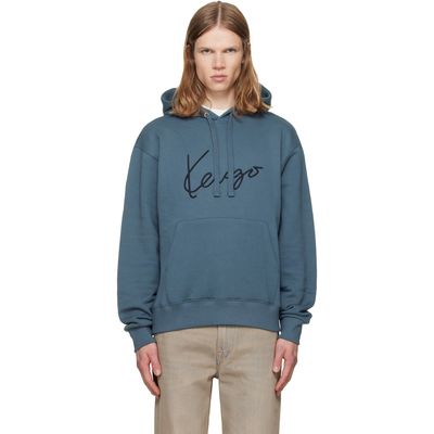 Kenzo Kenzo Blue Kenzo Paris 'KENZO Signature' Hoodie