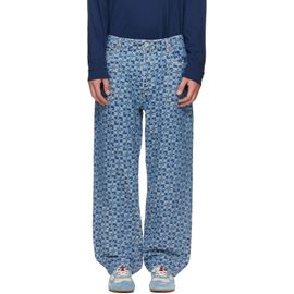 Kenzo Kenzo Blue Kenzo Paris 'Kenzogram' Cargo Monkey Fit Jeans