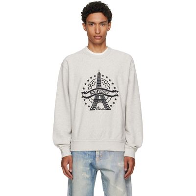 Kenzo Kenzo Gray Kenzo Paris 'KENZO Eiffel Tower Design' Cotton Sweatshirt