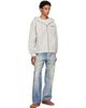 Kenzo Kenzo Gray Kenzo Paris 'KENZO Jumping Tiger' Zip Up Hoodie - 4