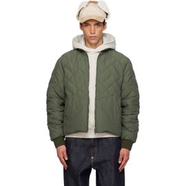 Kenzo Kenzo Khaki Kenzo Paris 'KENZO Weave' Quilted Down Bomber Jacket