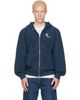 Kenzo Kenzo Navy Kenzo Paris 'KENZO Tulip' Embroidered Zip Up Hoodie - 1