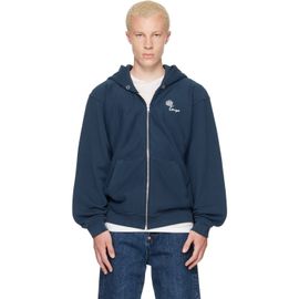 Kenzo Kenzo Navy Kenzo Paris 'KENZO Tulip' Embroidered Zip Up Hoodie