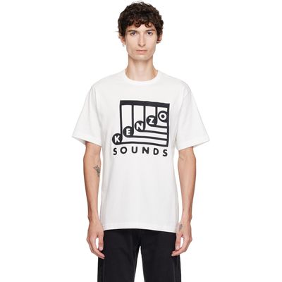 Kenzo Kenzo Off-White Kenzo 'KENZO Sounds' Embroidered T-shirt