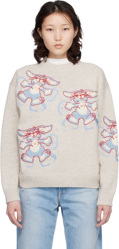 Kenzo Kenzo Off-White Kenzo Paris 'KENZO Winter Holidays' Embroidered Sweater