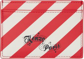 Kenzo Kenzo Red & Off-White Kenzo Paris Striped Card Holder