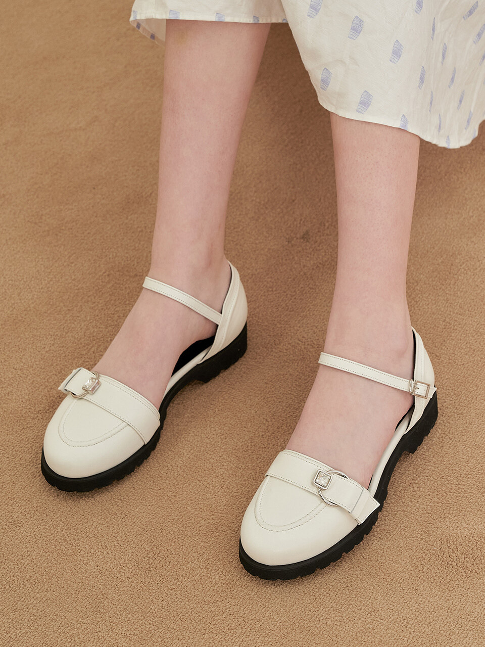 KERRIJADE Bluff Maryjane Loafer_Cream White