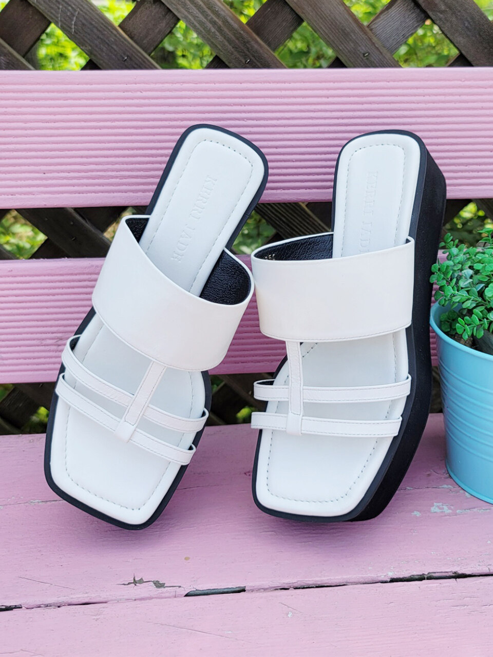 KERRIJADE Stella Platform Mule_CreamWhite