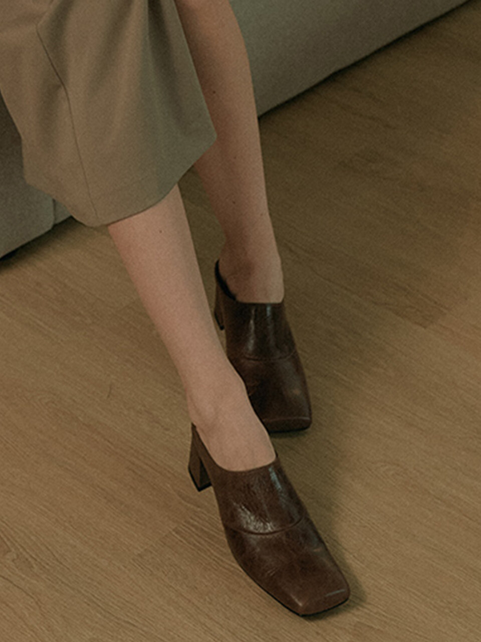 KERRIJADE Tapering Backless loafers _ Brown