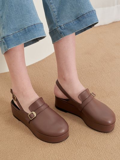KERRIJADE Turtle Slingback B_Brown