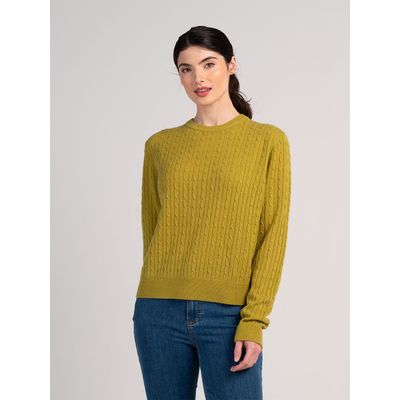 Kettlewell Kettlewell Cable Cashmere Blend Crew Neck Sweater