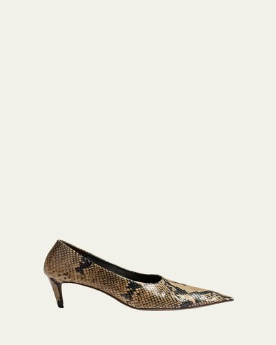 Khaite 50mm Marlene Snake-Embossed Leather Pumps
