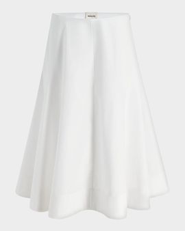 Khaite Artin Flare Midi Skirt