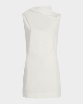 Khaite Astor Draped Cotton Mini Dress
