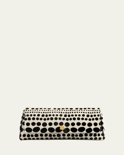 Khaite Audrey Polka Dot Calf Hair Clutch Bag