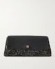 KHAITE Audrey textured-leather and raffia clutch - 1