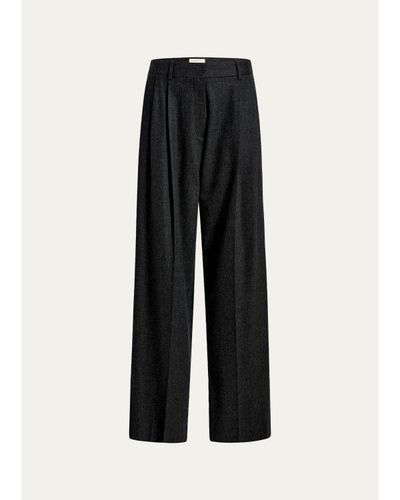Khaite August Pleated Wool Pants