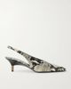 KHAITE Bella snake-effect leather slingback pumps - 1