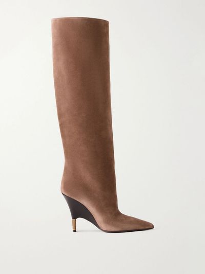 KHAITE Bella suede knee boots