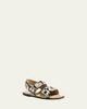 Khaite Boden Studded Snake-Printed Leather Flat Sandals - 3