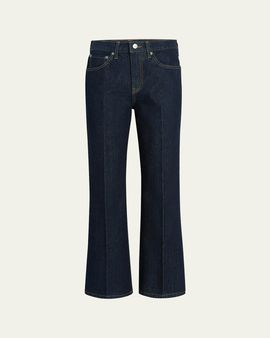Khaite Clara Mid-Rise Kickflare Ankle Jeans
