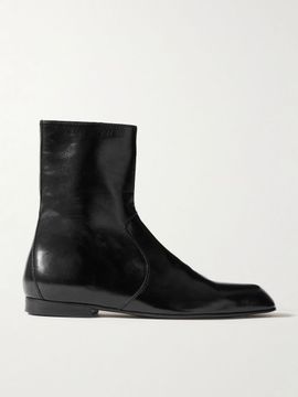 KHAITE Colt glossed-leather ankle boots