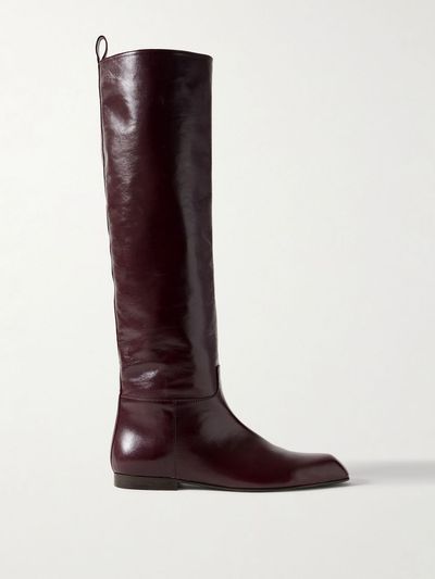 KHAITE Colt glossed-leather knee boots