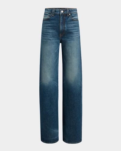 Khaite Dane Washed Denim Wide-Leg Jeans