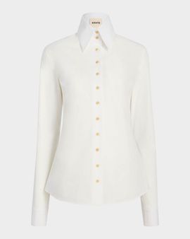Khaite Ivy Cotton Button-Front Shirt