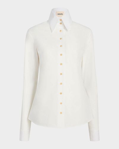 Khaite Ivy Cotton Button-Front Shirt