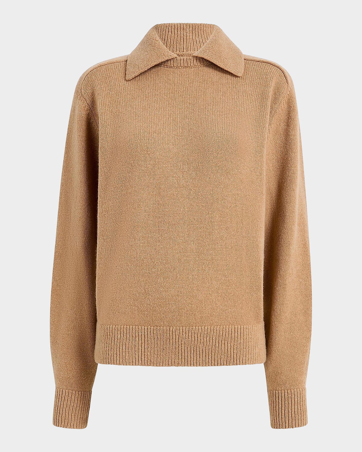 Khaite Jackson Wool-Cashmere Spread-Collar Sweater