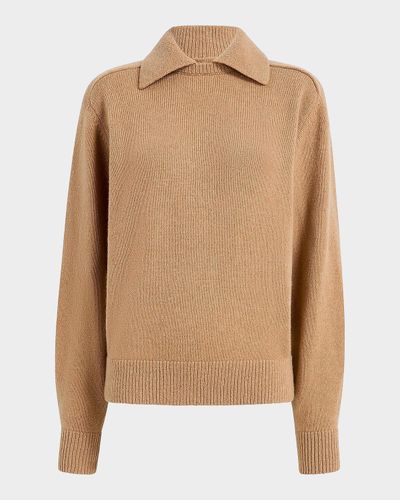 Khaite Jackson Wool-Cashmere Spread-Collar Sweater