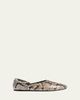 Khaite Jane Snakeskin Leather Flats - 1