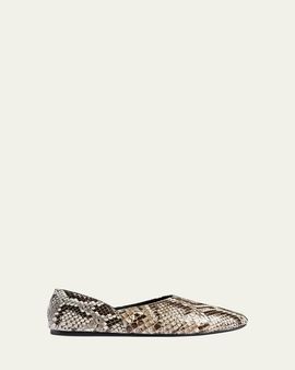 Khaite Jane Snakeskin Leather Flats