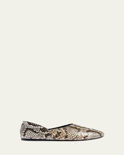 Khaite Jane Snakeskin Leather Flats