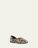 Khaite Jane Snakeskin Leather Flats - 3