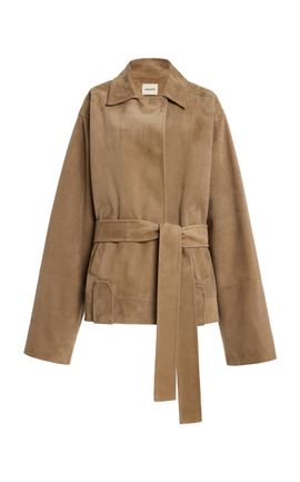 Khaite Khaite Alder Belted Suede Jacket