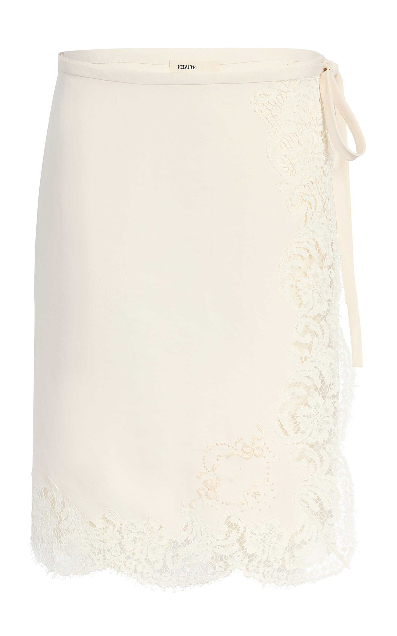 Khaite Khaite Apaleen Textured LinenBlend Midi Skirt