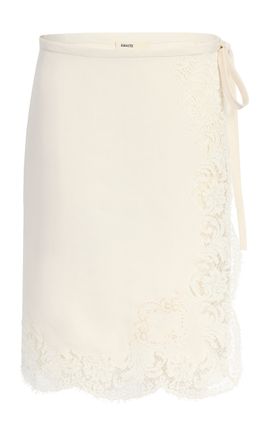 Khaite Khaite Apaleen Textured LinenBlend Midi Skirt