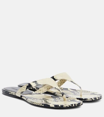 Khaite Khaite Archer snake-effect leather thong sandals