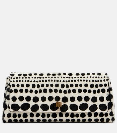 Khaite Khaite Audrey polka-dot calf hair clutch