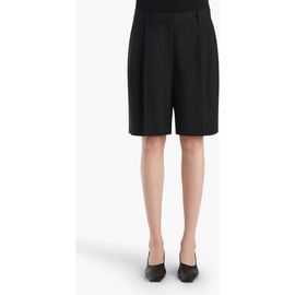 Khaite Khaite Auggie Pleated Wool Wide Leg Shorts