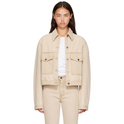 KHAITE KHAITE Beige Tomer Collared Denim Jacket