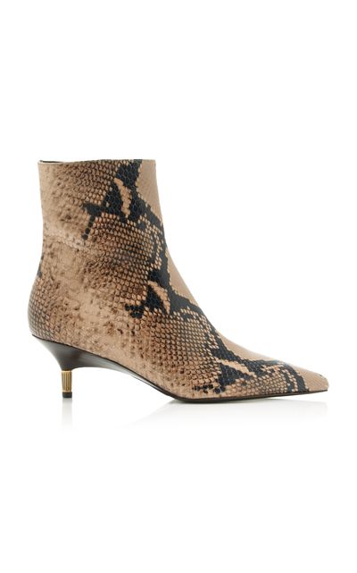 Khaite Khaite Bella PythonEmbossed Leather Ankle Boots