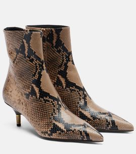 Khaite Khaite Bella snake-effect leather ankle boots
