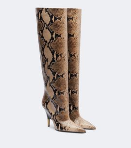 Khaite Khaite Bella snake-effect leather knee-high boots