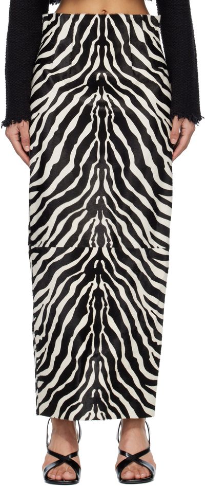 KHAITE KHAITE Black & White Loxley Maxi Skirt